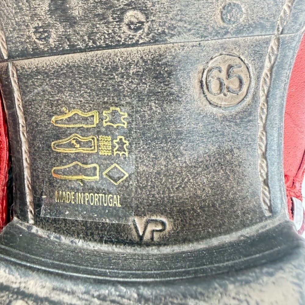 Spring Step L'Artriste Louise Button Ankle Boots 6.5 Red Leathr Side Zip Cap Toe - Picture 9 of 11